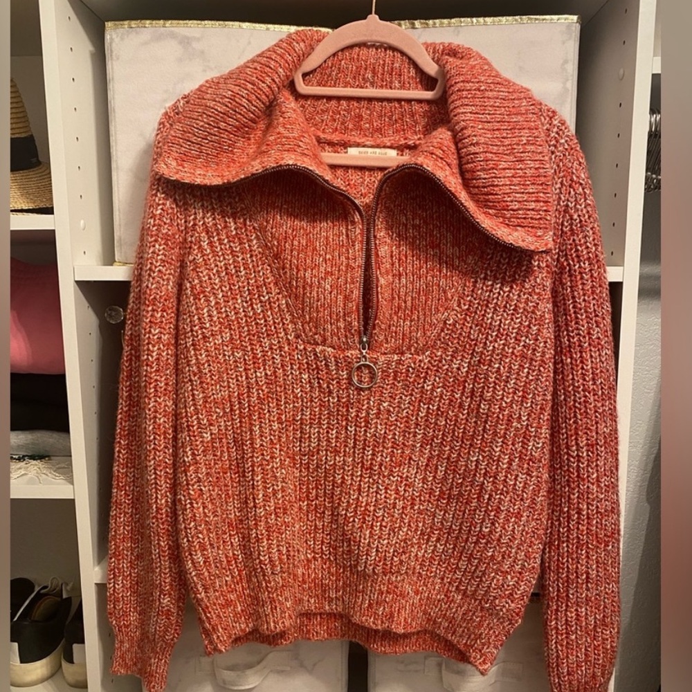 Skies Are Blue Chunky Half-Zip Sweater - Size Small
